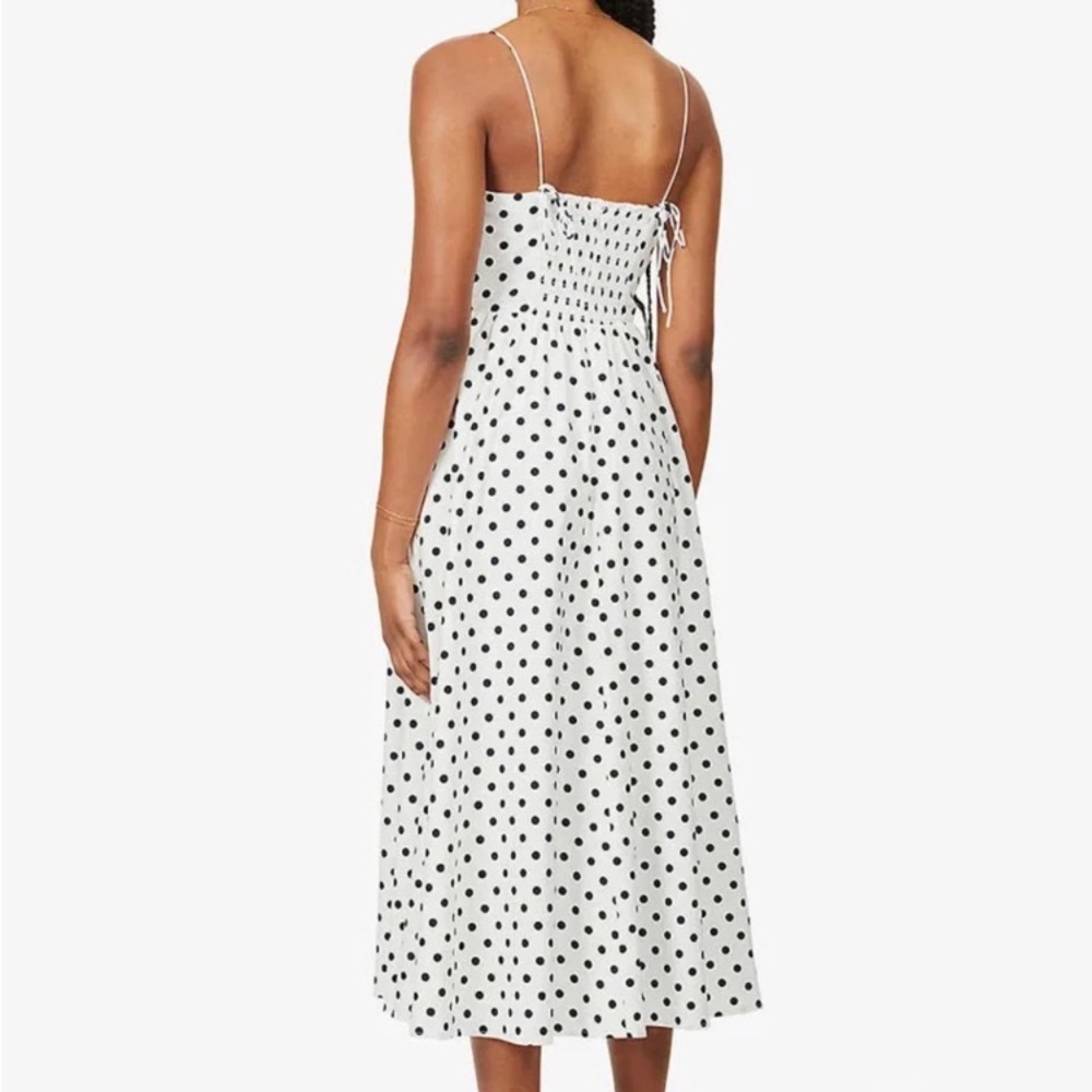 Reformation White Polka Dot Midi Dress  w/ pockets! NWOT, size 10, LEAVING SOON - Picture 6 of 11